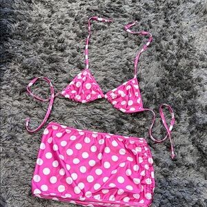 Pink Polka Dot Bikini Cover/ lingerie